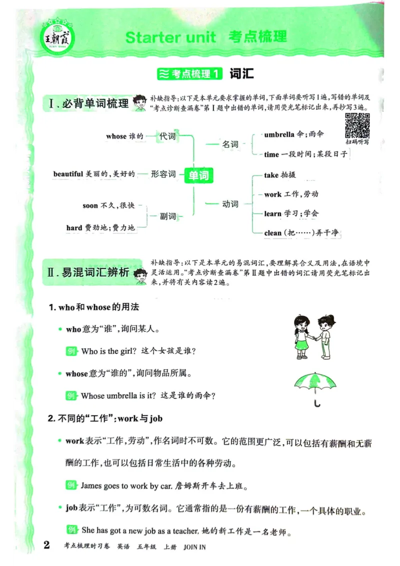 剑桥版英语五年级上册《考点梳理补缺手册》（24秋）_26春四年级上下册人教版_四上英语合集人教版PEP英语四年级上册新教材（教学视频+课件+动画+音频+练习+教案）_17练习资料
