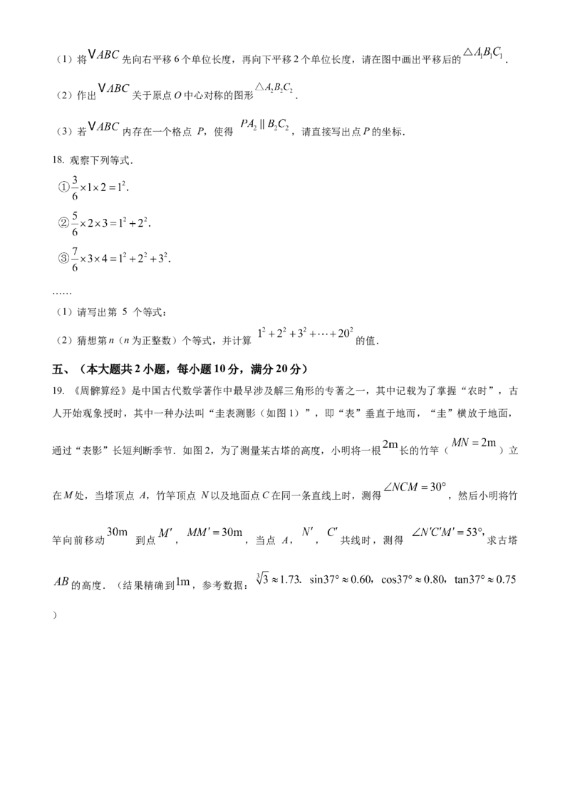 精品解析：2025年安徽省阜阳市临泉县第五中学二模数学试题（原卷版）_2025年安徽省中考模拟试卷数学_2025年安徽数学二模卷61份