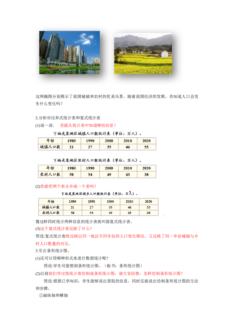 第八单元第2课时复式条形统计图（教学设计）-四年级数学下册人教版_2026春人教版数学四年级下册_四下人教数学_四年级下册_教学设计-与最新课件匹配