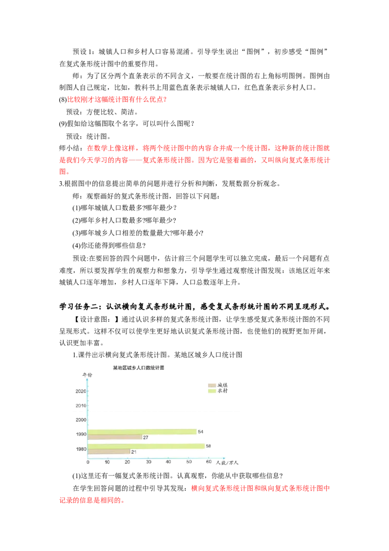 第八单元第2课时复式条形统计图（教学设计）-四年级数学下册人教版_2026春人教版数学四年级下册_四下人教数学_四年级下册_教学设计-与最新课件匹配