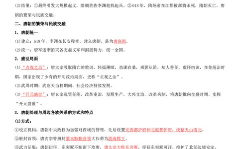 02+三国两晋南北朝的民族交融与隋唐统一多民族封建国家的发展+-背记手册高中历史全册最新核心知识必背清单（中外历史纲要上、下册）_07高考历史_2024年新高考资料_1.2024一轮复习