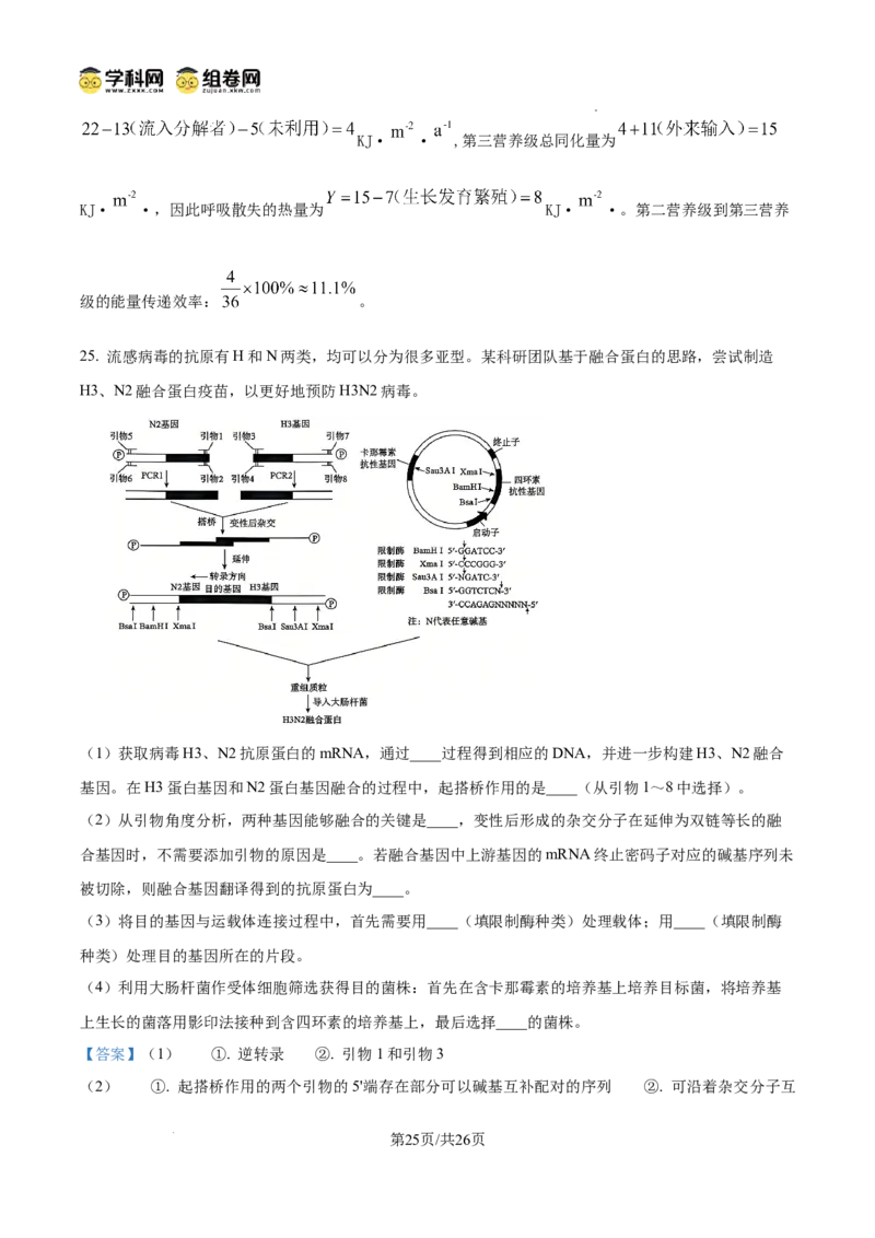 精品解析：山东省滨州市2026届高三下学期一模考试生物试题（解析版）