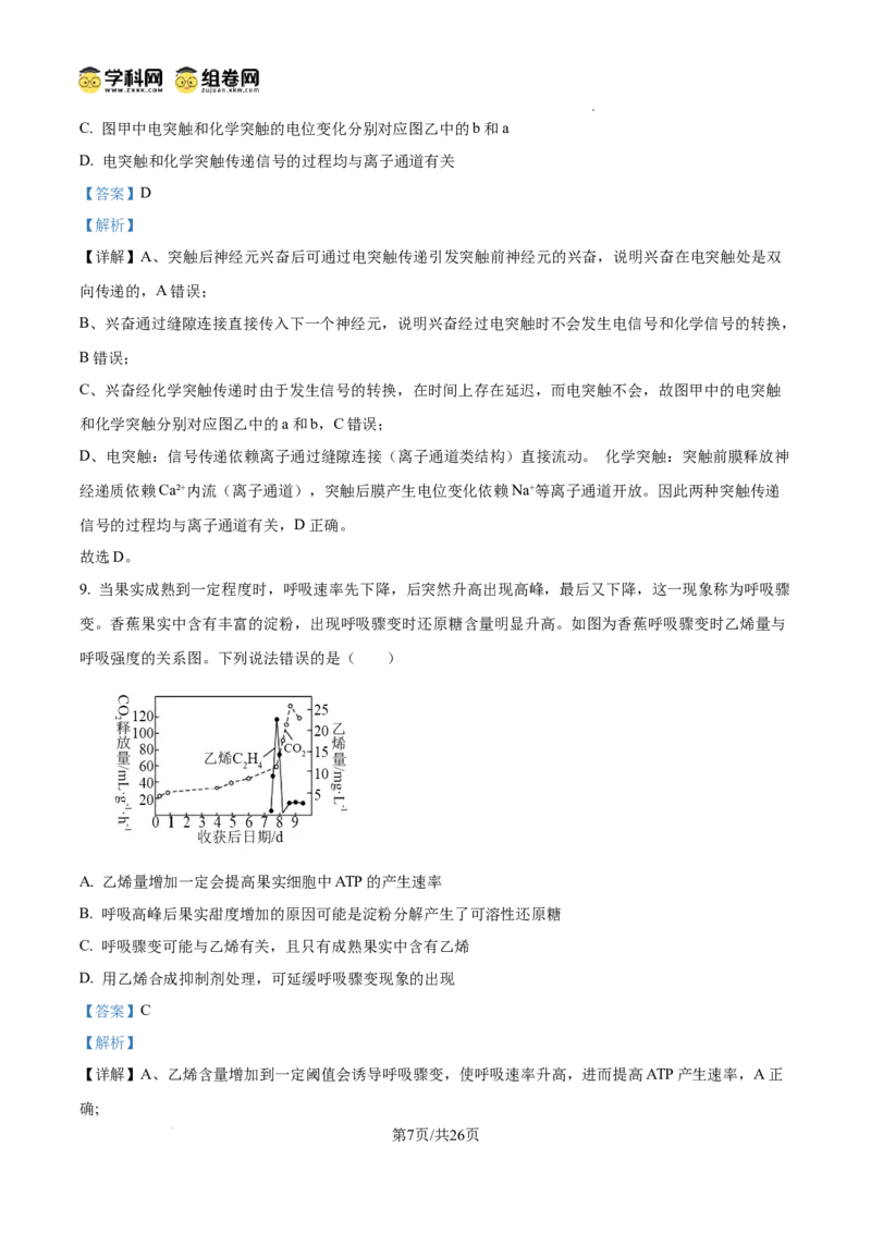 精品解析：山东省滨州市2026届高三下学期一模考试生物试题（解析版）