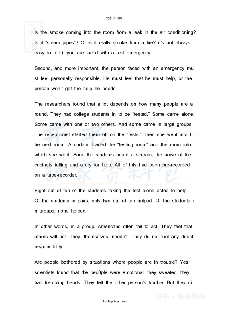 四级英语阅读理解20篇_大学英语四六级_赠送_四六级作文模板+单词_阅读