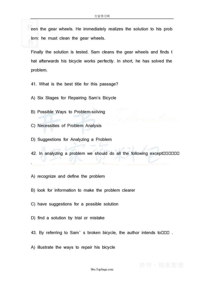 四级英语阅读理解20篇_大学英语四六级_赠送_四六级作文模板+单词_阅读