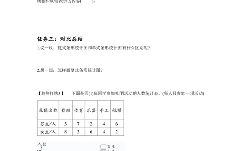 第八单元第2课时复式条形统计图（学习任务单）-四年级数学下册人教版_2026春人教版数学四年级下册_四下人教数学_四年级下册_学习任务单