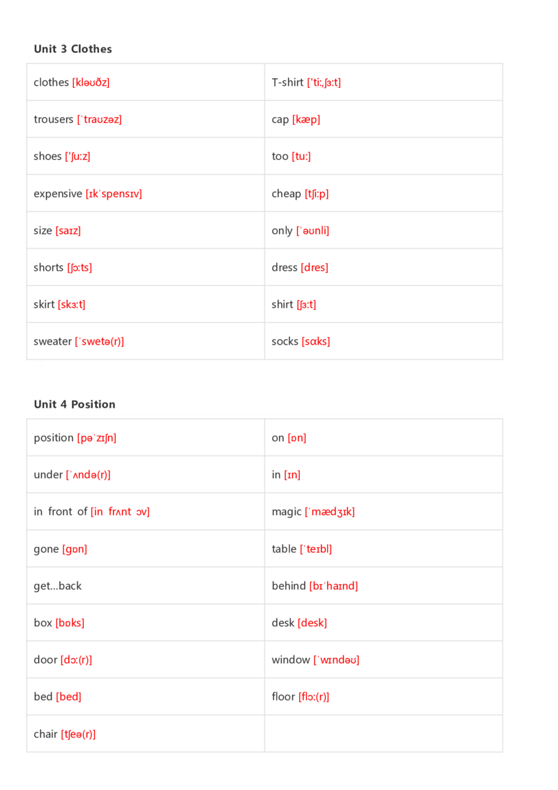 北师大三起五年级上英语单词默写_26春四年级上下册人教版_四上英语合集人教版PEP英语四年级上册新教材（教学视频+课件+动画+音频+练习+教案）_17练习资料_《小学英语单词默写表》