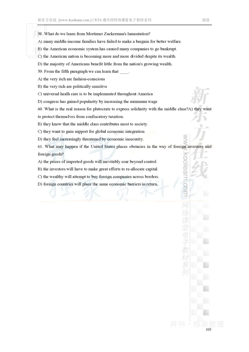 新东方在线六级高分精品班-阅读讲义_大学英语四六级_赠送_四六级作文模板+单词_阅读