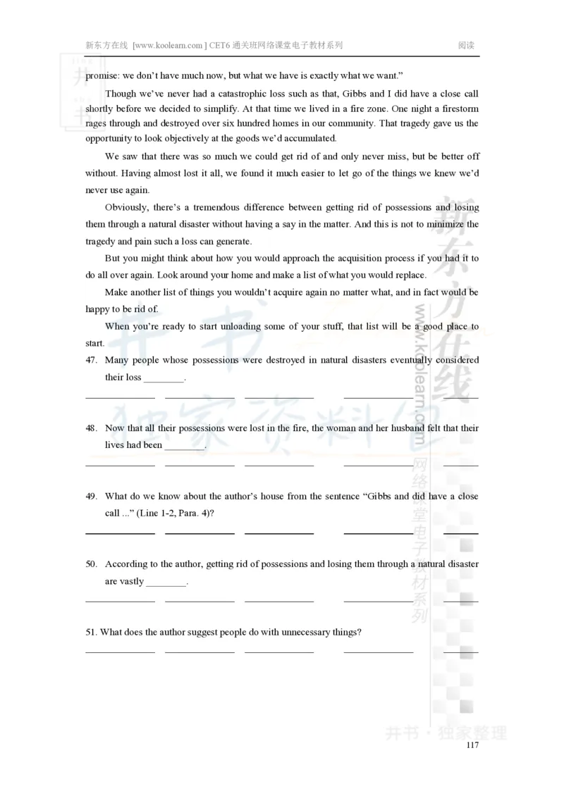 新东方在线六级高分精品班-阅读讲义_大学英语四六级_赠送_四六级作文模板+单词_阅读