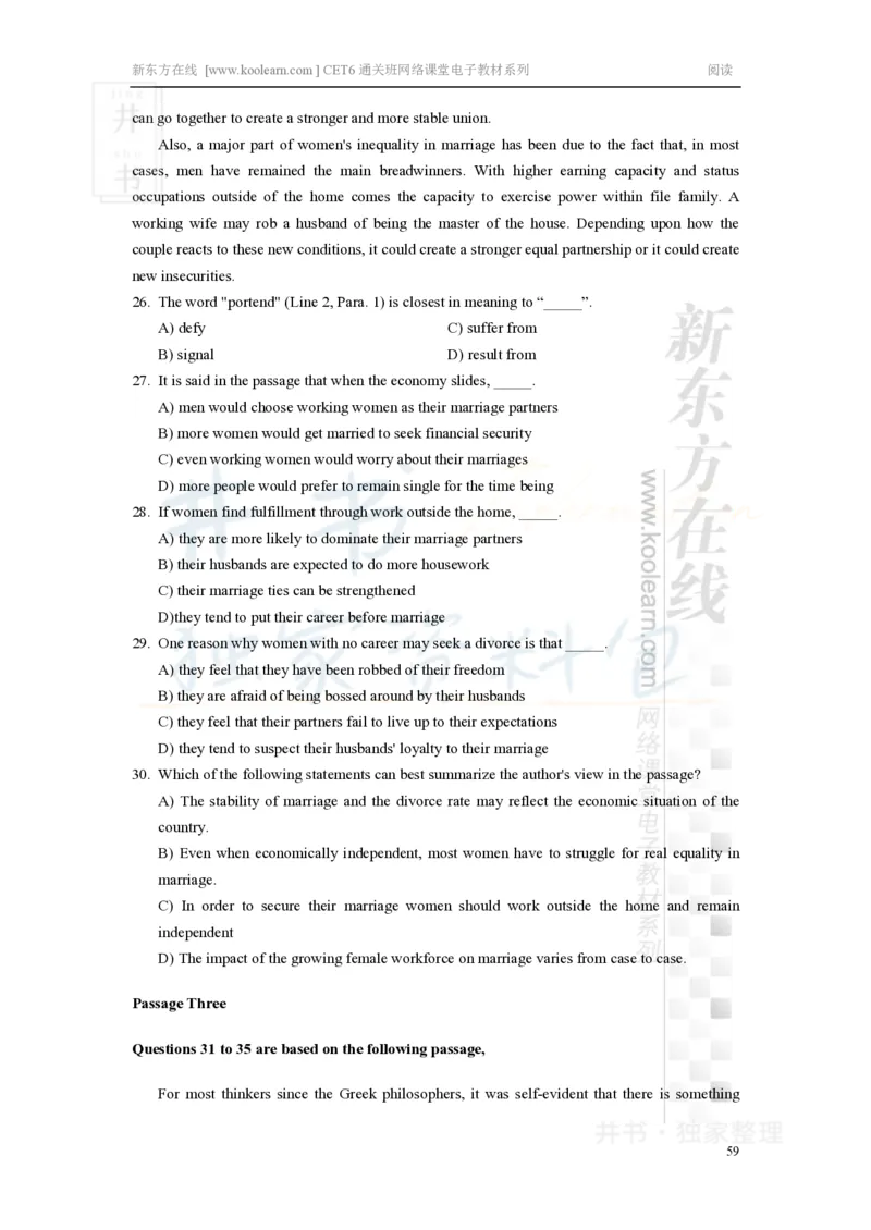 新东方在线六级高分精品班-阅读讲义_大学英语四六级_赠送_四六级作文模板+单词_阅读