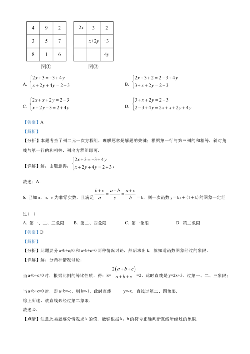 精品解析：2025年安徽省安庆市望江县部分学校联考二模数学试题（解析版）_2025年安徽省中考模拟试卷数学_2025年安徽数学二模卷61份