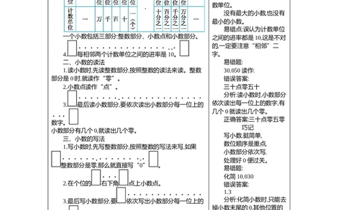 4.小数的意义和性质_2026春人教版数学四年级下册_四下人教数学_四年级下册_期末试卷_期末复习