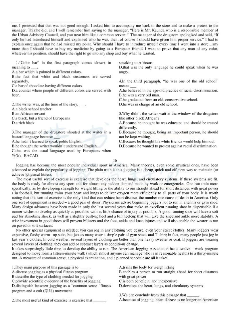 大学英语六级阅读理解107篇_大学英语四六级_赠送_四六级作文模板+单词_阅读