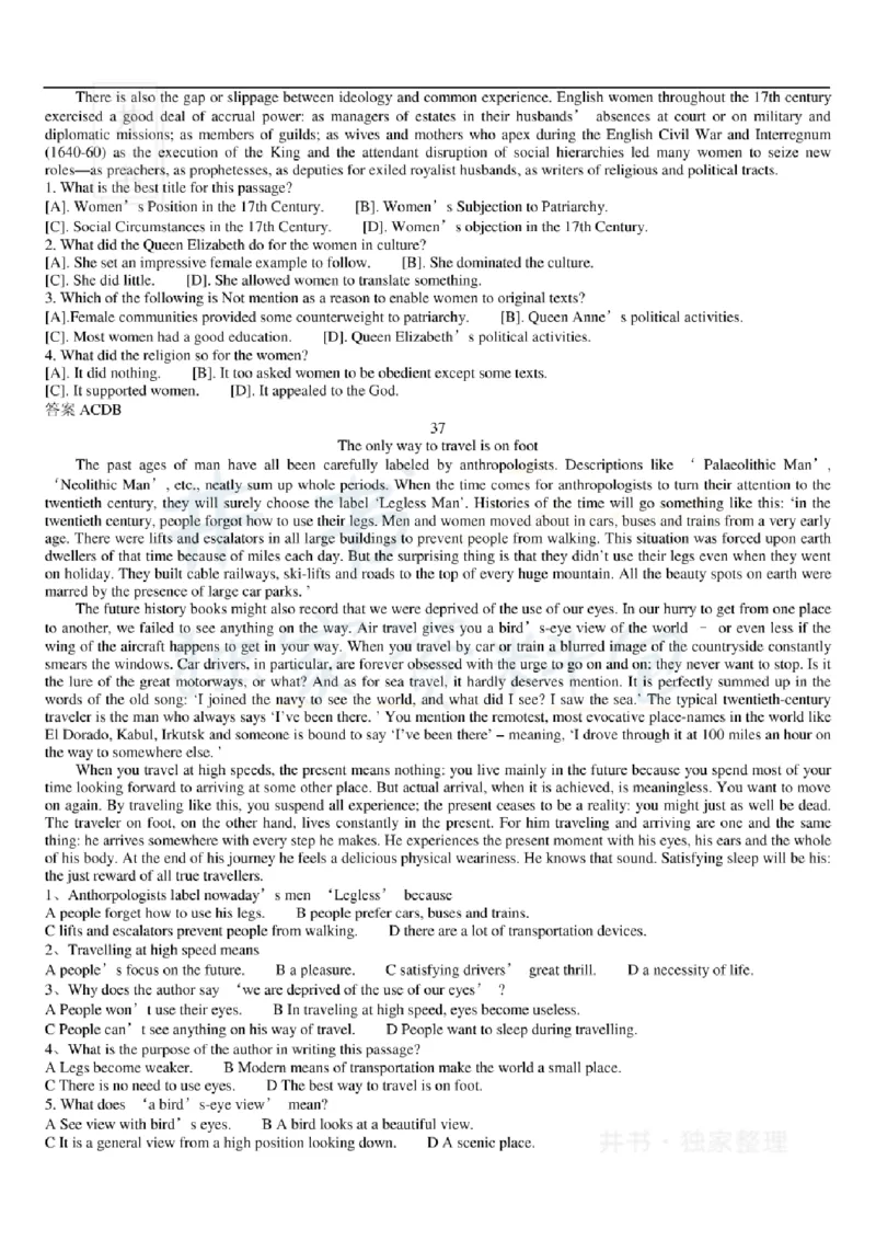 大学英语六级阅读理解107篇_大学英语四六级_赠送_四六级作文模板+单词_阅读