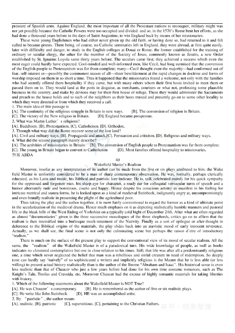 大学英语六级阅读理解107篇_大学英语四六级_赠送_四六级作文模板+单词_阅读