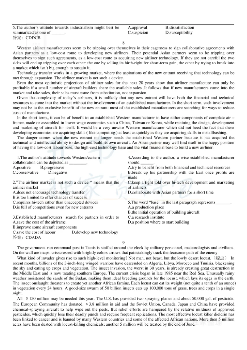 大学英语六级阅读理解107篇_大学英语四六级_赠送_四六级作文模板+单词_阅读
