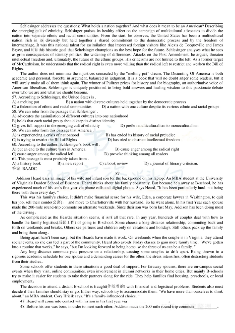大学英语六级阅读理解107篇_大学英语四六级_赠送_四六级作文模板+单词_阅读