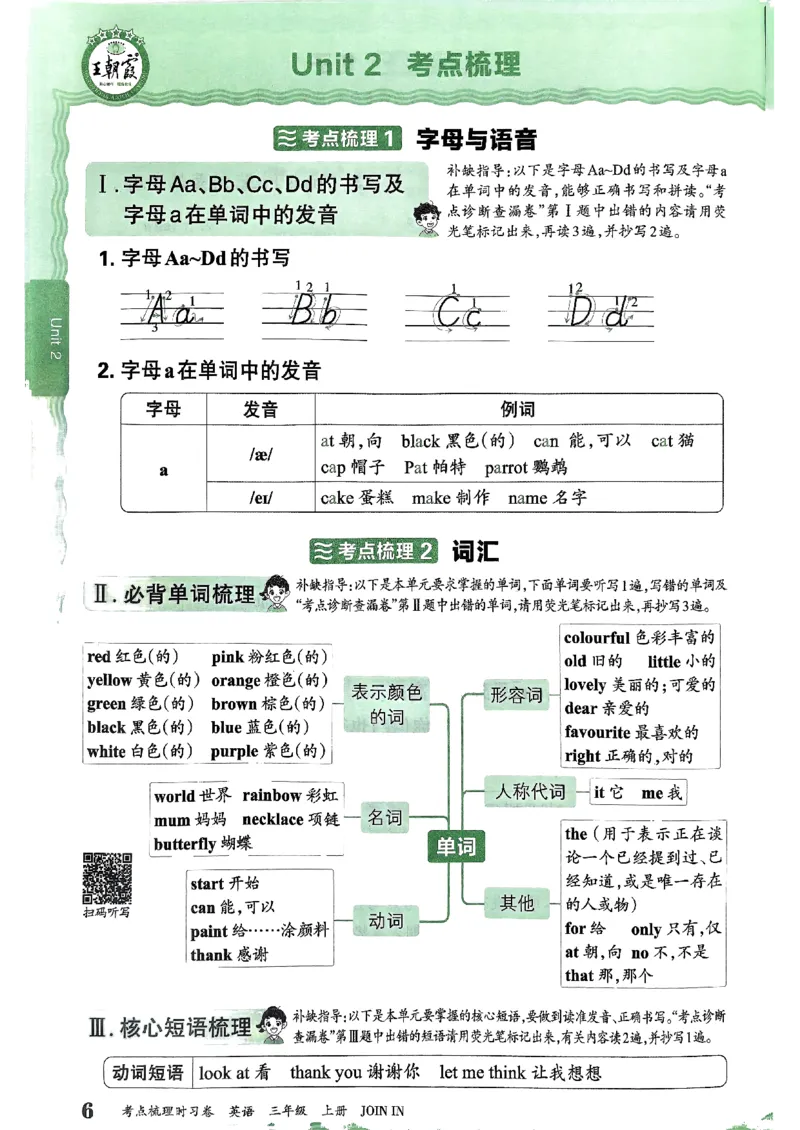 剑桥版英语三年级上册《考点梳理补缺手册》（24秋）_26春四年级上下册人教版_四上英语合集人教版PEP英语四年级上册新教材（教学视频+课件+动画+音频+练习+教案）_17练习资料
