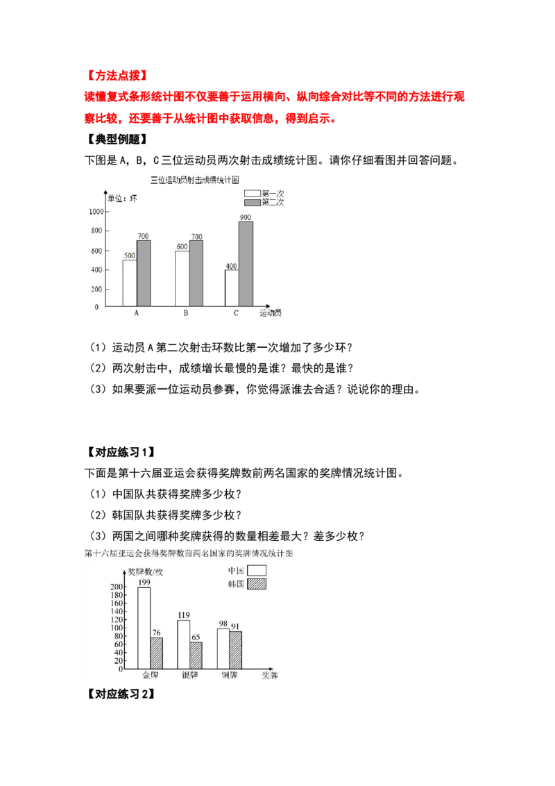四年级数学下册典型例题系列之第八单元平均数与条形统计图（原卷版）人教版_2026春人教版数学四年级下册_四下人教数学_四年级下册_专项练习