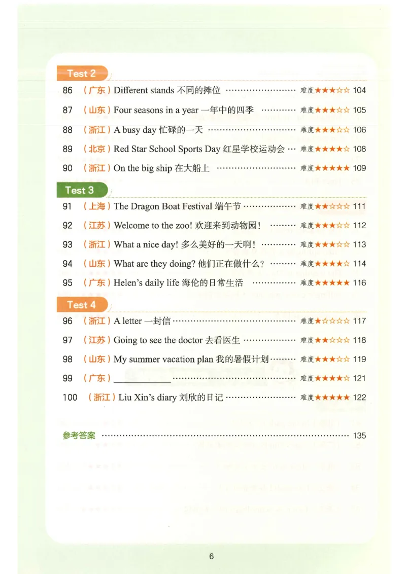 四年级25版《一本小学英语阅读训练100篇》（第8版）_26春四年级上下册人教版_四上英语合集人教版PEP英语四年级上册新教材（教学视频+课件+动画+音频+练习+教案）_17练习资料