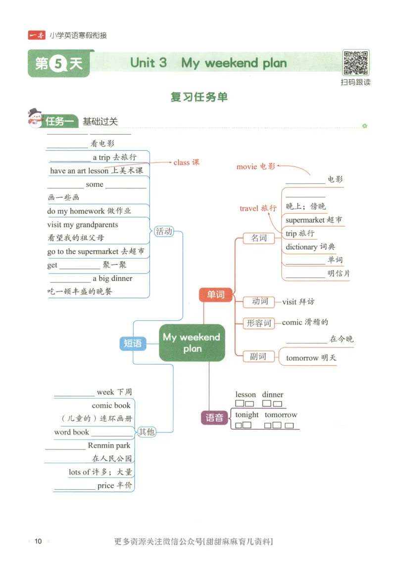 六年级英语人教PEP25版《一本寒假衔接》_26春四年级上下册人教版_四上英语合集人教版PEP英语四年级上册新教材（教学视频+课件+动画+音频+练习+教案）_17练习资料