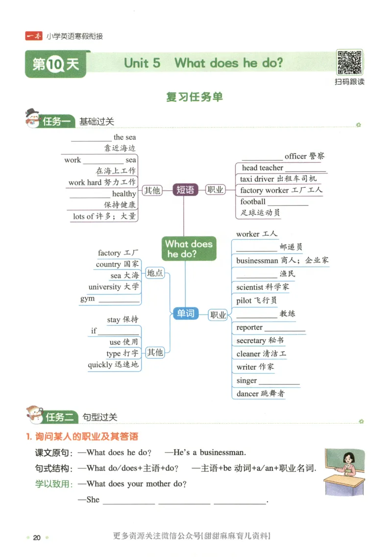 六年级英语人教PEP25版《一本寒假衔接》_26春四年级上下册人教版_四上英语合集人教版PEP英语四年级上册新教材（教学视频+课件+动画+音频+练习+教案）_17练习资料