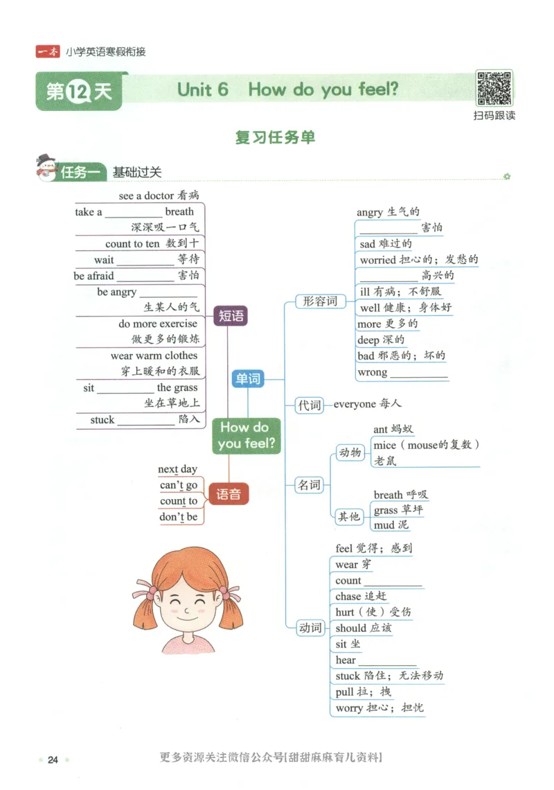 六年级英语人教PEP25版《一本寒假衔接》_26春四年级上下册人教版_四上英语合集人教版PEP英语四年级上册新教材（教学视频+课件+动画+音频+练习+教案）_17练习资料