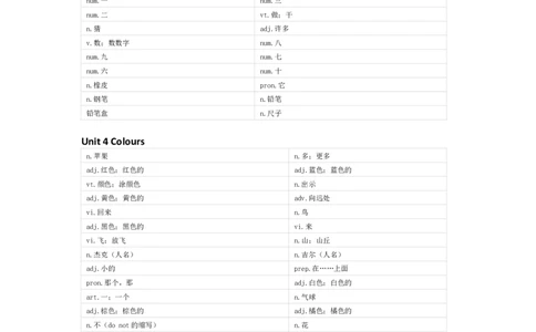 冀教版（一起）英语一年级上册单词默写表_26春四年级上下册人教版_四上英语合集人教版PEP英语四年级上册新教材（教学视频+课件+动画+音频+练习+教案）_17练习资料_冀教版（一起）