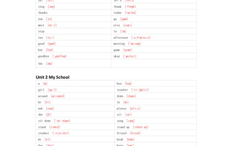 冀教版（一起）英语一年级上册单词默写表_26春四年级上下册人教版_四上英语合集人教版PEP英语四年级上册新教材（教学视频+课件+动画+音频+练习+教案）_17练习资料_冀教版（一起）