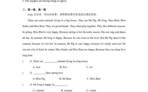 小学英语（人教版）五年级下册Recycle1-智慧加油站13140908_26春四年级上下册人教版_四上英语合集人教版PEP英语四年级上册新教材（教学视频+课件+动画+音频+练习+教案）_17练习资料
