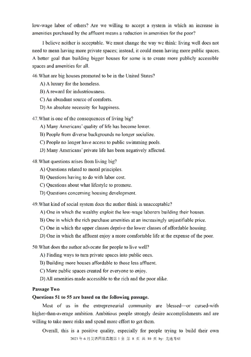 四级真题2021-2025.12月一键打印版_大学英语四六级_大学英语四级+六级_四级真题