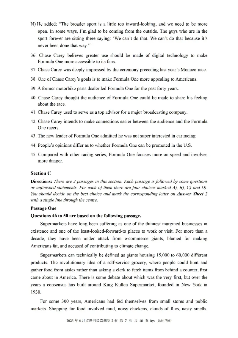四级真题2021-2025.12月一键打印版_大学英语四六级_大学英语四级+六级_四级真题