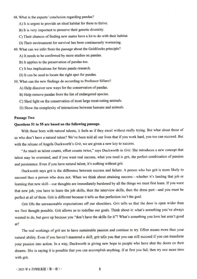 四级真题2021-2025.12月一键打印版_大学英语四六级_大学英语四级+六级_四级真题