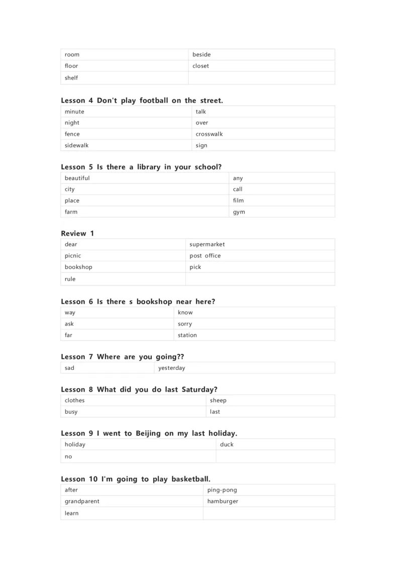 接力版英语五年级下册单词默写表_26春四年级上下册人教版_四上英语合集人教版PEP英语四年级上册新教材（教学视频+课件+动画+音频+练习+教案）_17练习资料_《小学英语单词默写表》