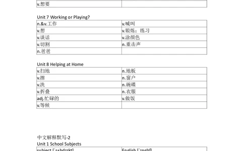 开心版小学英语四年级上册单词默写_26春四年级上下册人教版_四上英语合集人教版PEP英语四年级上册新教材（教学视频+课件+动画+音频+练习+教案）_17练习资料_开心版_3-6上册