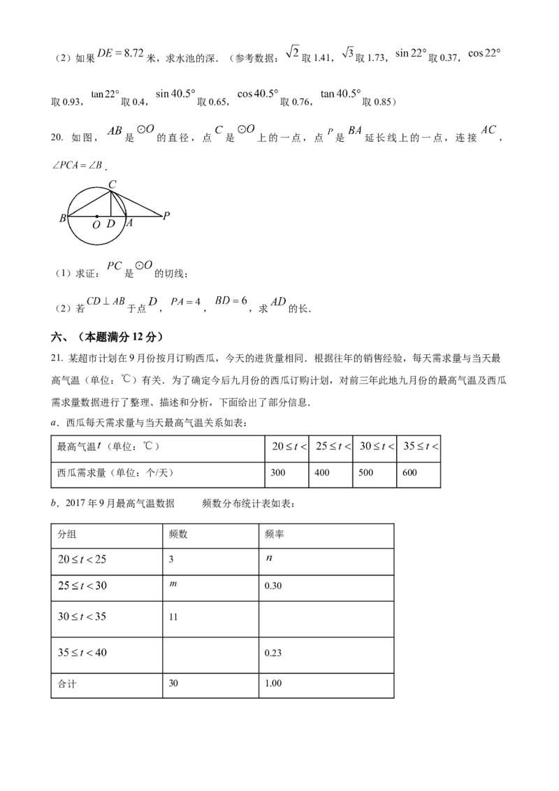 精品解析：安徽省蚌埠市初中教联体2024-2025学年下学期教学质量监测九年级数学试卷（原卷版）_2025年安徽省中考模拟试卷数学_2025年安徽数学一模卷62份