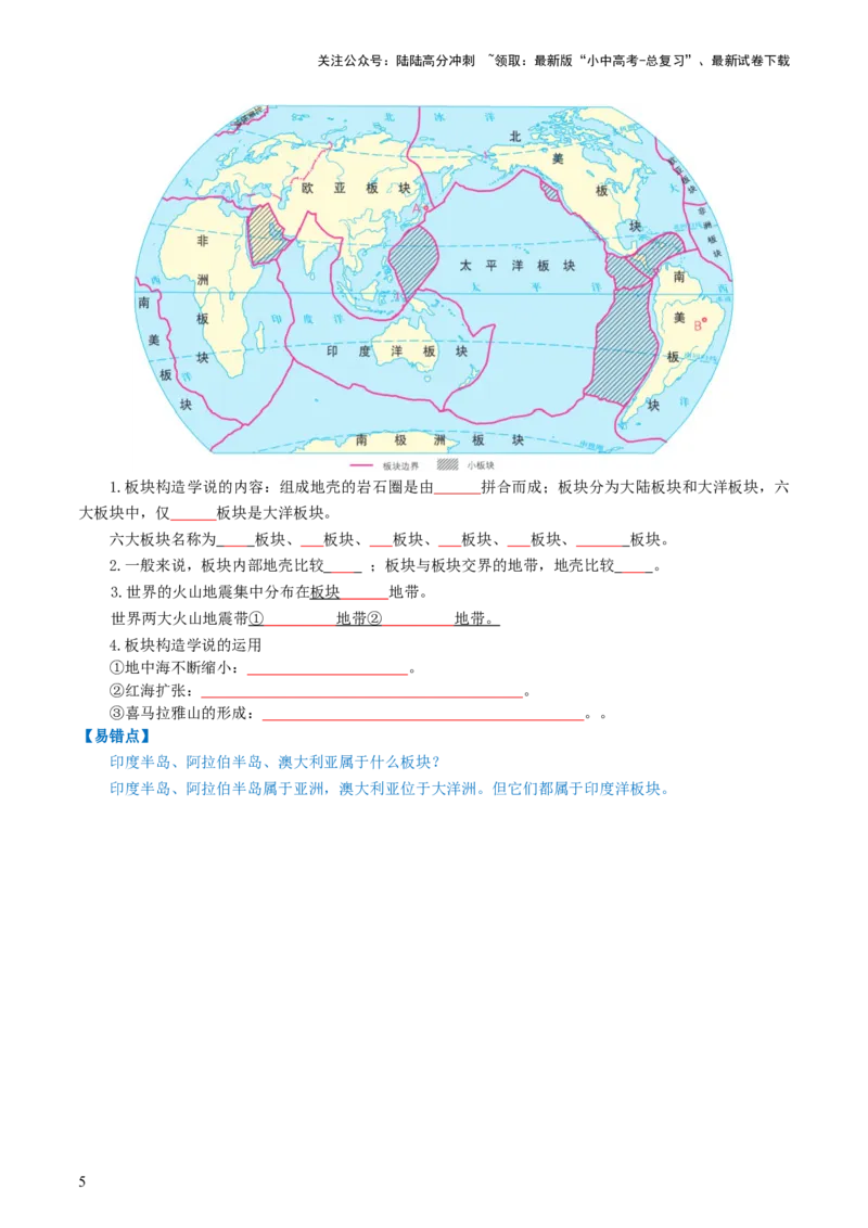 专题04陆地和海洋（背记帮）-备战2024年中考地理一轮复习考点帮（全国通用）（挖空版）_02中考总复习（2026版更新中）_09-地理-中考总复习_2024年中考复习资料_一轮复习