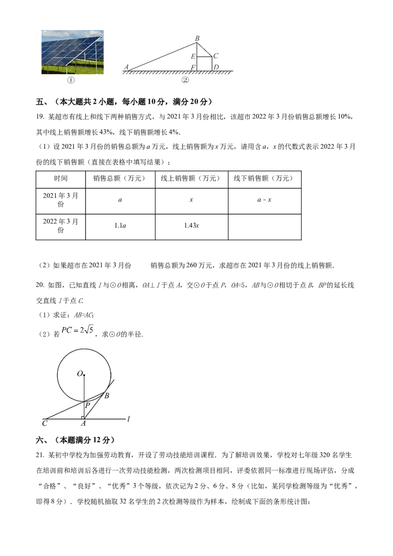 精品解析：2025年安徽省滁州市南谯区中考三模数学试题（原卷版）_2025年安徽省中考模拟试卷数学_2025年安徽数学三模卷68份_精品解析：2025年安徽省滁州市南谯区中考三模数学试题