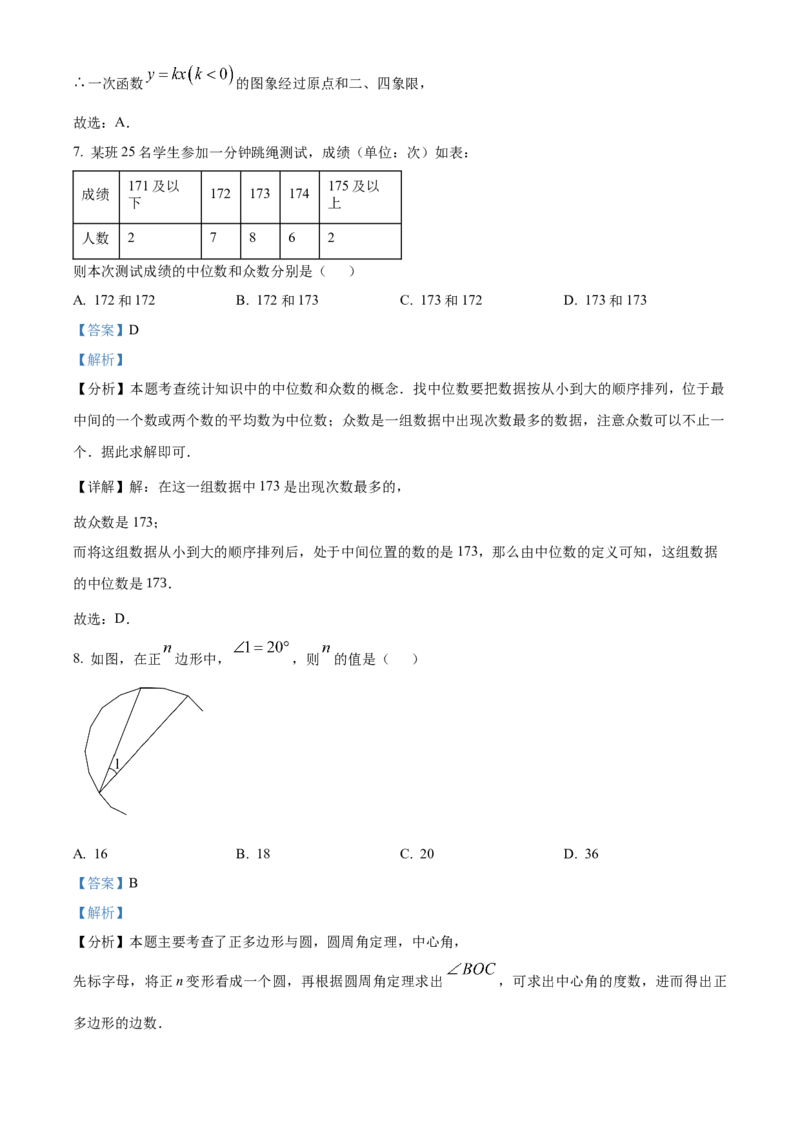 精品解析：2025年安徽省安庆市太湖县部分学校中考二模数学试题（解析版）_2025年安徽省中考模拟试卷数学_2025年安徽数学二模卷61份