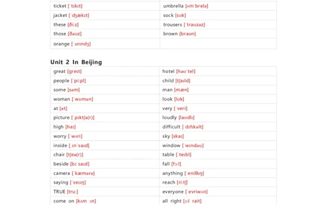 冀教版（一起）英语五年级上册单词默写表_26春四年级上下册人教版_四上英语合集人教版PEP英语四年级上册新教材（教学视频+课件+动画+音频+练习+教案）_17练习资料_冀教版（一起）