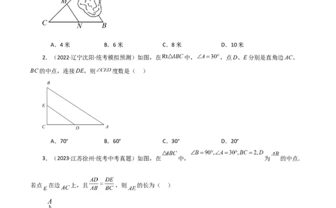 专题18.10三角形的中位线（直通中考）（综合练）-（人教版）_初中数学_八年级数学下册（人教版）_专题突破练习-V4