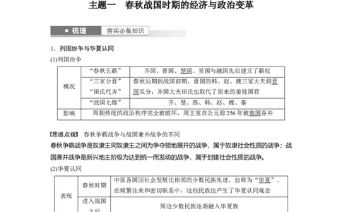 2024年高考历史一轮复习（部编版）板块1第1单元第2讲　诸侯纷争与变法运动_07高考历史_2024年新高考资料_1.2024一轮复习_2024年高考历史一轮复习讲义（部编版）