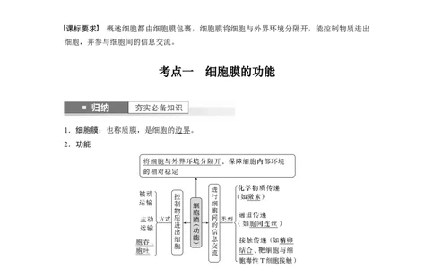 2024年高考生物一轮复习（新人教版）第2单元　第1课时　细胞膜的结构和功能_09高考生物_2024年新高考资料_1.2024一轮复习_2024年高考生物一轮复习讲义（新人教版）