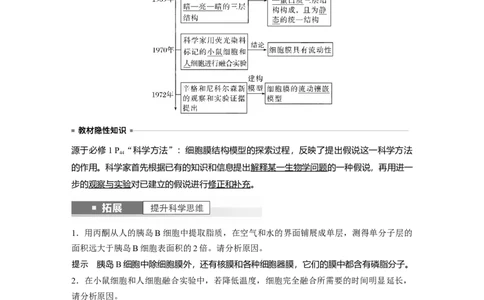 2024年高考生物一轮复习（新人教版）第2单元　第1课时　细胞膜的结构和功能_09高考生物_2024年新高考资料_1.2024一轮复习_2024年高考生物一轮复习讲义（新人教版）