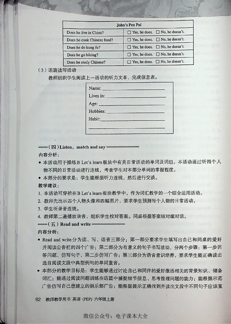 英语PEP6A教师教学用书_26春四年级上下册人教版_四上英语合集人教版PEP英语四年级上册新教材（教学视频+课件+动画+音频+练习+教案）_16教师用书_小学英语_人教版PEP