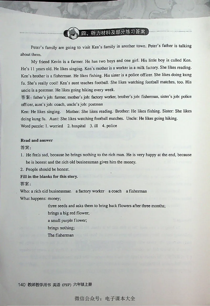 英语PEP6A教师教学用书_26春四年级上下册人教版_四上英语合集人教版PEP英语四年级上册新教材（教学视频+课件+动画+音频+练习+教案）_16教师用书_小学英语_人教版PEP