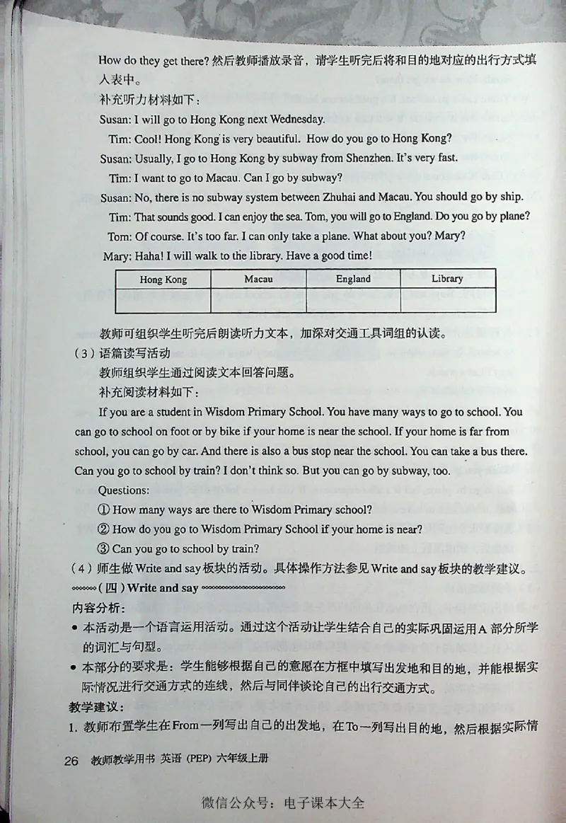 英语PEP6A教师教学用书_26春四年级上下册人教版_四上英语合集人教版PEP英语四年级上册新教材（教学视频+课件+动画+音频+练习+教案）_16教师用书_小学英语_人教版PEP