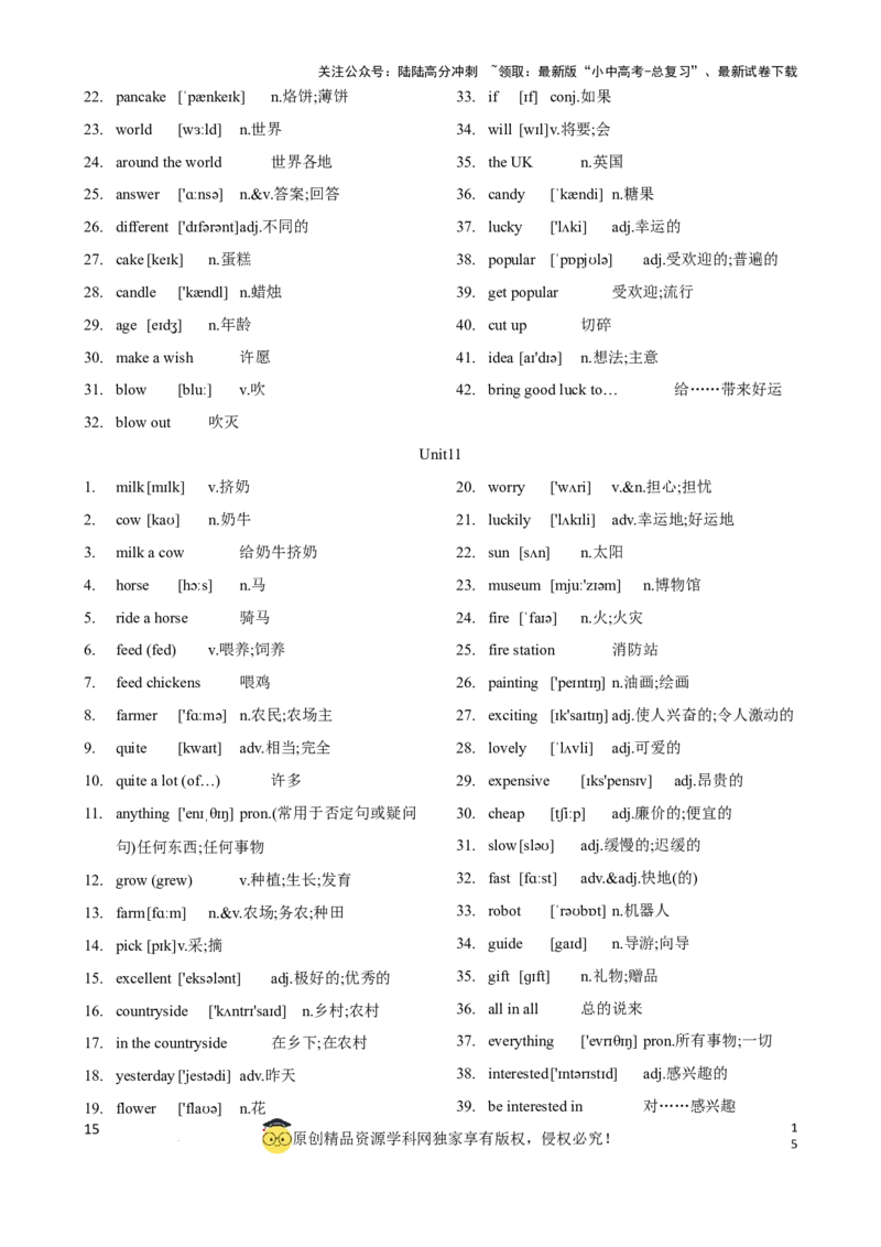 专题2.初中英语人教新目标版单词表(按单元顺序)(七至九年级)（背诵版）_02中考总复习（2026版更新中）_03-英语-中考总复习_2024年中考复习资料_一轮复习_单词表