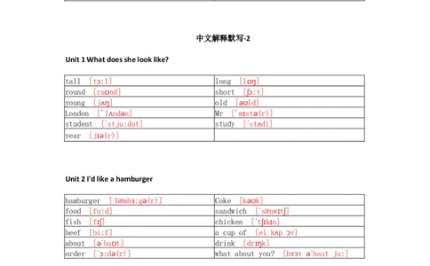 湘少版小学英语五上单词默写_26春四年级上下册人教版_四上英语合集人教版PEP英语四年级上册新教材（教学视频+课件+动画+音频+练习+教案）_17练习资料_《小学英语单词默写表》