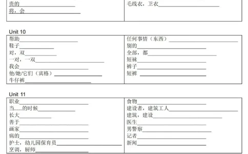 教科版四上单词默写表_26春四年级上下册人教版_四上英语合集人教版PEP英语四年级上册新教材（教学视频+课件+动画+音频+练习+教案）_17练习资料_小学英语（预习复习资料大礼包）
